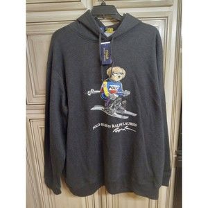 NWT‎ - Polo Ralph Lauren Men's POLO BEAR Hooded Sweatshirt Ski Charcoal Sz 2XLT